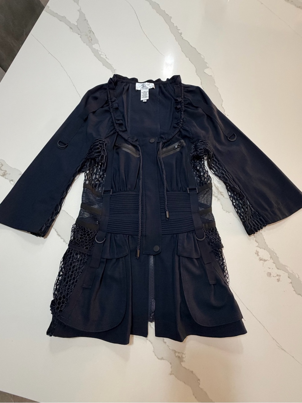 Bryon Lars Beauty Mark Mixed-Media Utility Jacket size 2